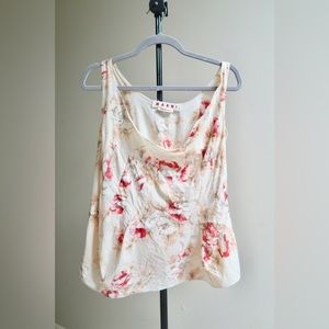 Vintage early 2000’s Marni floral sleeveless drop shoulder strap top